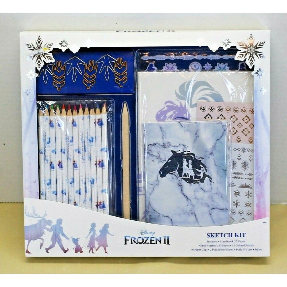 Disney Frozen II Sketch Kit with Sketchbook, Mini Notebook & Colored Pencils NEW